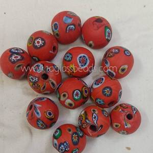 Tùy chỉnh làm thủ công Millefiori Chevron hạt hoa hạt được chế tác bằng cách sử dụng kỹ thuật làm thủy tinh truyền thống. Lý tưởng cho - Product Image 6