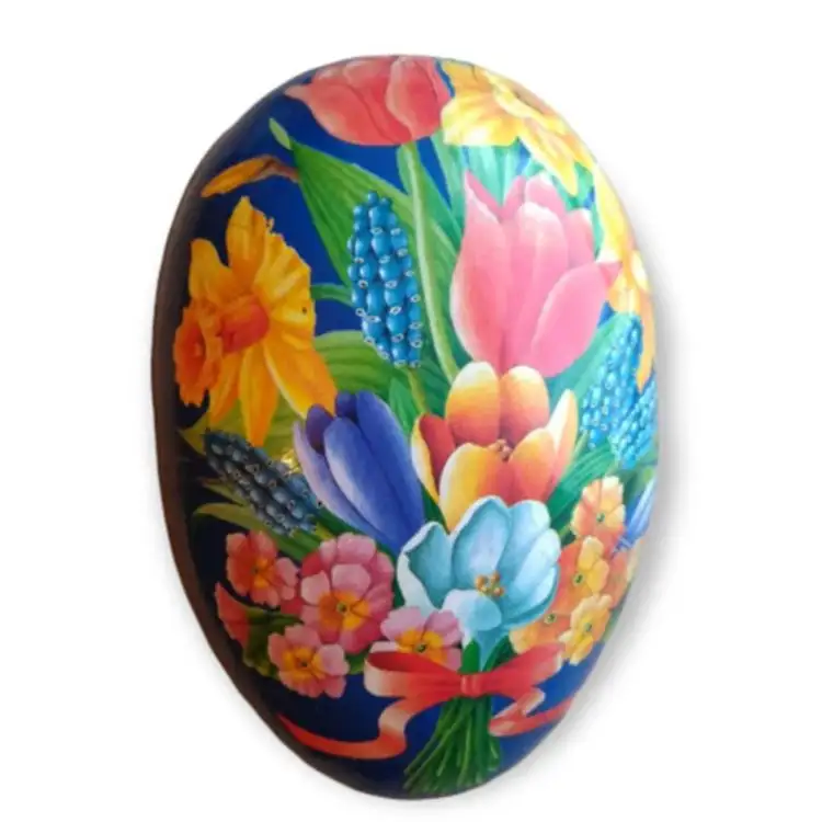 Paper Mache Easter Egg Made In India Hand Painted Kashmiri paper Mache Easter Egg Chocolate Gift Box Collectible Ornament