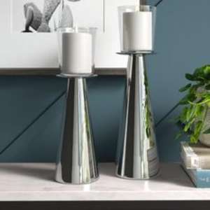 Portavelas único y moderno de acero inoxidable con patrones geométricos que añaden un toque elegante y moderno a la decoración contemporánea - Product Image 6