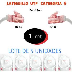 Cable de Conexión Cat6 RJ45 de 1 Metro, Paquete de 5 - Product Image 1