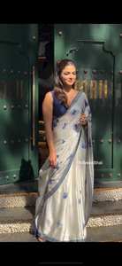 Soie naturelle Crep Belle Ethnique Designer Saree Femmes Fête De Mariage Fonction Réception Porter beau Sari Imprimé avec Blouse - Product Image 3