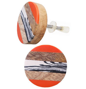 Artisanat rond résine bois tiroir porte armoire boutons et poignée de traction pour cuisine chambre salon Villa hôtel école utilisation - Product Image 2