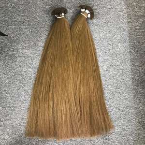 100% haute qualité Double dessiné pointe plate vietnamien Remy kératine vague droite acheter en vrac obtenir une remise sur les extensions de cheveux humains - Product Image 1