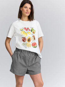 ชุดเสื้อผ้าผู้หญิงแบบสบายๆ 2 ชิ้น ชุดเซ็ตเสื้อยืดพิมพ์ลายดิจิทัลเย็บด้วยเครื่องจักร พร้อมกางเกงขาสั้น - Product Image 2