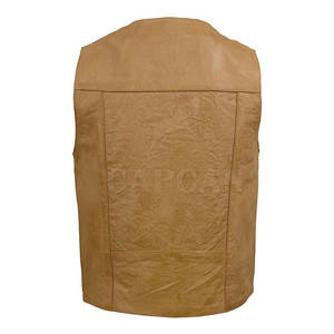 Chaleco de invierno sin mangas personalizable para hombre, tejido de punto de alta calidad, decoración de botones de cuero Vintage, logotipo personalizado a prueba de viento - Product Image 2