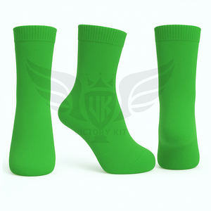 Chaussettes de sport en coton respirant pour hommes, couleur verte unie, pour un usage quotidien - Product Image 1