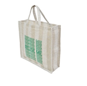 ถุงช้อปปิ้งปอกระเจาพับได้เป็นมิตรต่อสิ่งแวดล้อมมีซิปปิด L30xW35 Gusset-12cm ใช้ในการโฆษณาท่องเที่ยวส่งออกโดยตรงบังคลาเทศ - Product Image 3