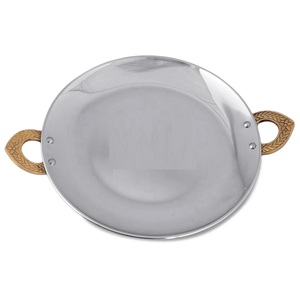 Bandeja de servicio redonda de calidad superior, bandeja de hierro y té de latón con construcción duradera y diseño elegante a precio mayorista - Product Image 1