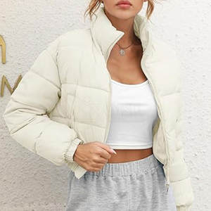 Chaqueta Burbuja para Mujer, Talla Personalizada, con Piel de Oveja, Tejido de Punto Liso Teñido, Material de Nailon/Poliéster, Servicio OEM y Venta al Por Mayor - Product Image 5