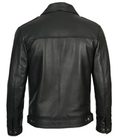 Veste bomber pour homme en cuir d'agneau véritable noir de haute qualité, respirante, imperméable, avec fermeture éclair et col roulé, pour l'hiver