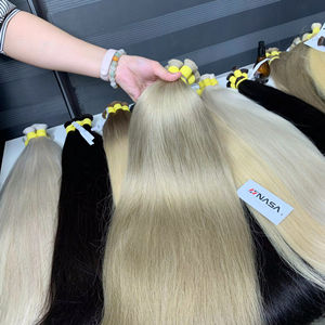 ผมตรงสีบลอนด์แบบเป็นมัด  ผมเวอร์จิ้นแท้  แบบเย็บสองชั้น  ซุปเปอร์ดับเบิ้ลดรอน  ผมเวียดนามแท้ 100% จัดส่งทั่วโลก ราคาโรงงาน - Product Image 3