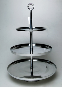 ชั้นวางเค้กอลูมิเนียมสีเงินเงา2ชั้นเครื่องมือเสิร์ฟโลหะสำหรับงานแต่งงานใช้ในเชิงพาณิชย์ - Product Image 5