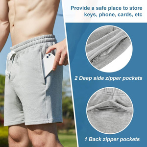 Short de survêtement d'été pour hommes avec broderie Personnalisation Fourniture directe d'usine Short de survêtement OEM en vrac - Product Image 5