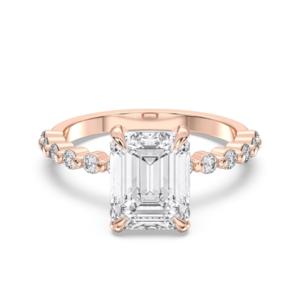 4.42กะรัต E-F/VVS-VS (4.00CT จากส่วนกลาง) เพชรโมอิสซาไนต์มรกต & วงแหวนไร้กาลเวลาทำจากทองคำ10K,14K,18K - Product Image 1