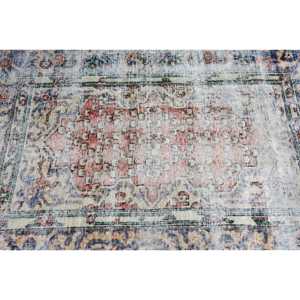 Alfombra Vintage de 3.6x5.2 pies (110x160 cm), Alfombra Turca Azul de Lana Sólida - Product Image 5