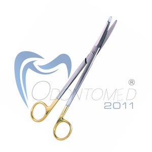 Ciseaux de dissection Odontomed 2011 biseautés en carbure de tungstène, 4 1/2 po, à extrémités arrondies/courbées, approuvés ISO/CE, personnalisés - Product Image 2