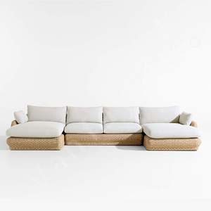 Muebles de Jardín de Ratán, Conjuntos de Sofás de Jardín de Ratán Pequeños Listos para Armar, Conjuntos de Sofás de Esquina para Jardín <span class=keywords><strong>Pequeño</strong></span> - Product Image 2
