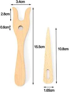 Fourchette à tricoter en bois grand oeil aiguille ensemble fabricant fait à la main bracelet à bricoler soi-même artisanat tresseuse outil de tissage - Product Image 2