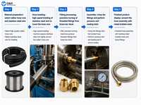 Tuyau flexible tressé en acier inoxydable D&R avec raccord fileté en laiton pour la connexion de conduites de gaz