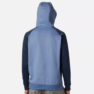 Sweat à capuche bicolore à manches raglan pour hommes avec logo personnalisé en gros Sweat-shirt à blocs de couleurs vierges - Product Image 2