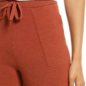 Pantalon de survêtement à cordon taille haute pour femme décontracté couleur unie tendance pantalon à taille élastique avec Style avant plat pour l'hiver - Product Image 5