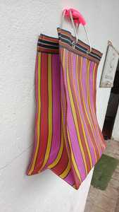 กระเป๋าผ้าไนลอนรีไซเคิลเป็นมิตรกับสิ่งแวดล้อมขนาดใหญ่สามารถนำกลับมาใช้ใหม่ได้มีด้ามจับโลหะ - Product Image 2