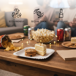 Vente en gros de plaques en papier biodégradables rectangulaires jetables de 16x19 cm, logo personnalisé, production de marque privée pour la restauration de fête - Product Image 2