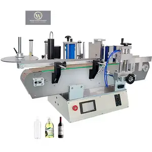 Hot sale automatic desktop positioning round bottle labeling machine and the label can be wrapped around bottle a circle