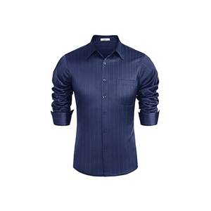 <b>Men's</b> Cotton <b>Satin</b> Hawaiian <b>Shirt</b> Summer Beach Dress Printed Patchwork Button Full Sleeves Non-Iron Casual Style Poplin Fabric - Product Image 6