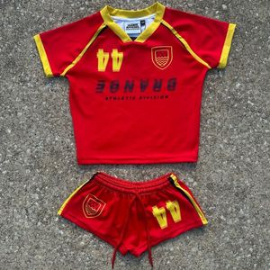 Ensemble t-shirt et short d'été respirant et confortable pour femmes au-dessus du genou tenue à motif solide - Product Image 6