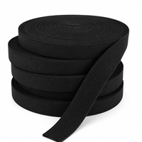 Bande élastique tissée épaisse double face noire, haute élasticité, bande élastique plate pour vêtements et accessoires