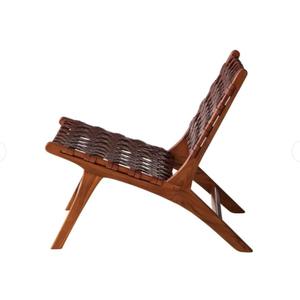 Sillón Reclinable de Madera de Acacia y Cuero Genuino, Dos Plazas, Inflable, Ecológico, Diseño Moderno y Lujoso para Dormitorio - Product Image 5