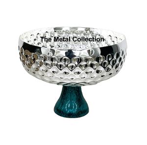 ชามเสิร์ฟพร้อมดีไซน์เพชรสำหรับเครื่องครัวโรงแรมร้านอาหารชามเสิร์ฟผลไม้สีเงินทรงกลมชามทองเหลืองและเรซิ่น - Product Image 1