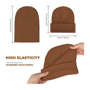 Bonnets vierges en acrylique Chapeaux en tricot d'hiver brodés personnalisés Bonnets en gros pour les marques et les entreprises - Product Image 6