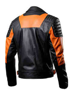 แจ็กเก็ตมอเตอรไซด์ของผู้ชายเสื้อ100% หนังแท้สไตล์ฤดูหนาวแฟชั่น - Product Image 2