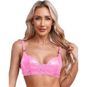 High Quality Women's Spandex/Polyester Fashion <b>Bra</b> High Support <b>Racerback</b> Plaid Pattern Waterproof Lace Yoga Front Plus Size - Product Image 6
