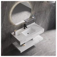 Aspino - Offre Exclusive : Ensemble de Lavabo Blanc de Luxe Fait Main au Design Moderne, Finition Brillante/Mate/Polie, Qualité Supérieure, Facile à Nettoyer