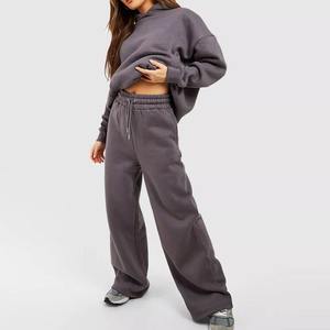 Ensemble décontracté pour femme, ensemble jogging, tenue deux pièces, veste zippée oversize et survêtement ample coupe-vent pour femme - Product Image 6