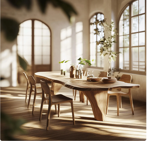 Table à manger carrée moderne en bois massif faite à la main, mobilier écologique pour la décoration de la maison de campagne - Product Image 2