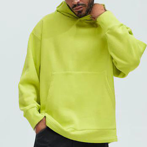 <b>Neon</b> <b>Green</b> Oversized Heavyweight Hoodie for Men - Loose Fit Casual Pullover with Drop Shoulder Design Custom Hoodies - Product Image 2