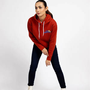 เสื้อฮู้ดลายหูรูดสำหรับผู้หญิงผ้าขนแกะมีฮู้ดแบบมีเชือกผูก - Product Image 2