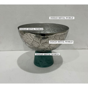 Décoration de table de mariage écologique Bonbons au chocolat Bol de service Meilleure qualité Bol en métal poli argenté Bol de service de bonbons - Product Image 2