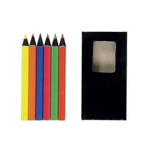 Set di 6 Matite Fluorescenti in Legno Colorate Personalizzate - Product Image 4