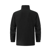 Chaqueta de forro polar negro azabache de 240 g, gruesa, térmica, capa intermedia, ropa de trabajo de otoño, OEM, al por mayor, con cremallera completa, reversible, impermeable por delante.
