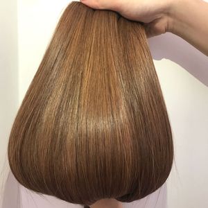 Extensiones de cabello virgen vietnamita cabello crudo sin procesar cutícula alineada cabello Genius trama marrón sombra 100 Dropshipping - Product Image 6