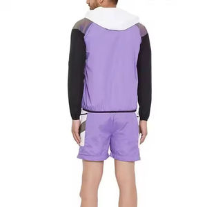 <b>Shorts</b> Set Custom Made Mens Set <b>Zip</b> Up Polyester Nylon Two Piece Comfortable To Wear Breathable Windbreaker <b>Short</b> Set Men - Product Image 3