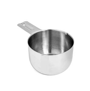 Cuchara medidora de mango largo de tiro de acero inoxidable con diseño de mango hecho a mano para pieza de hotel en casa - Product Image 1