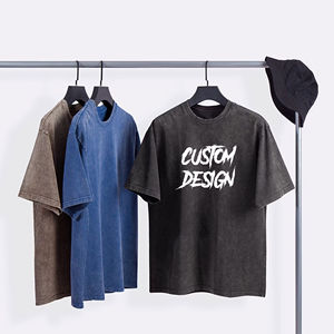 Camiseta de algodón oversize de corte holgado con hombros caídos, estilo streetwear, OEM ODM, de peso pesado, vintage, con lavado ácido, DTG, bordado, personalizada - Product Image 1