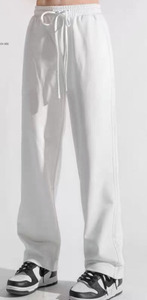 OEM logo personnalisé broderie imprimé design hommes été mince 2025 nouveau pantalon décontracté ample droit gris à jambes larges - Product Image 3