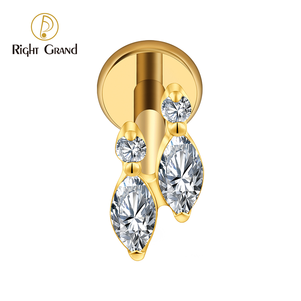 Titane PVD Or/CZ transparent